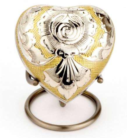 RA-H1174 Brass Heart Shape Cremation Urn, Packaging Type : Carton Box