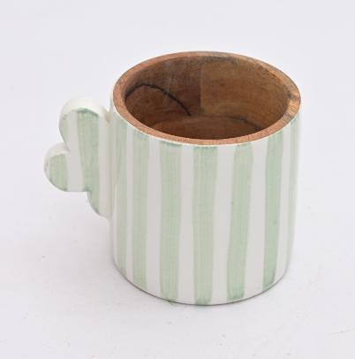 Printed Lime Line Wooden Mug, For Drinkware, Feature : Attractive Pattern, Decorative, Durable, Shiny Look