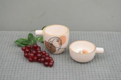 Printed Pastel Wooden Mug, For Serving Food, Feature : Attractive Pattern, Durable, Shiny Look, Unique Design