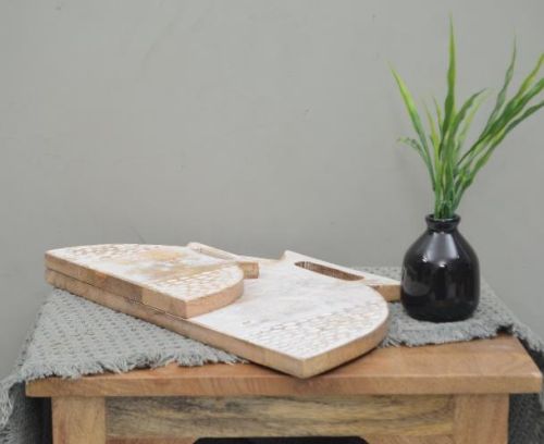 White Brown Printed Rustic Wooden Chopping Board, For Kitchen