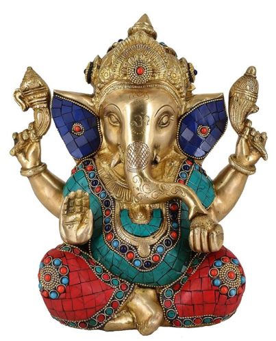 Golden Printed Polished 3kg Brass Bal Ganesha Statue, For Interior Decor