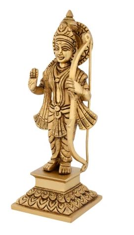 Golden Brass Shri RAM Ji Statue, For Shop, Home, Packaging Type : Thermocol Box