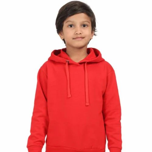 Full Sleeves Plain Boys Red Hoodie, Feature : Skin Friendly, Comfortable