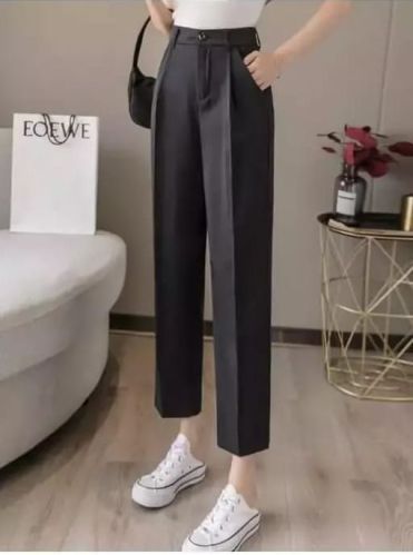 Plain Lycra Ladies Formal Trouser, Color : Black