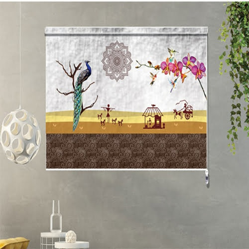 Multicolor Printed Customized Roller Blinds, For Balcony, Window, Size : Multisize