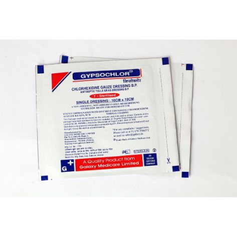 White Square Gypsochlor Chlorhexidine Gauze Dressing B.P, For Clinical, Packaging Type : Box