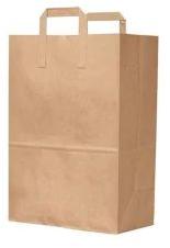 Plain Flat Handle Paper Bag, For Shopping, Capacity : 5kg