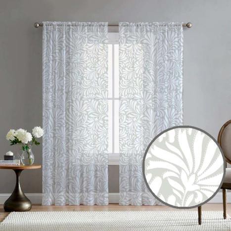Net White Polyester Window Curtain, Size : 52*84 Inch