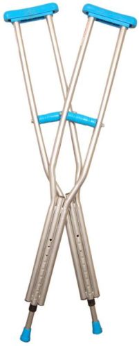 Blue Plain Polished Aluminum Aluminium Adjustable Walking Crutches, For Patient Use