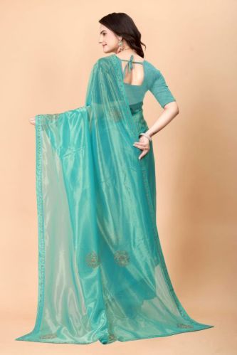 Royal Net Zarkan Diamond Work Saree, Occasion : Party Wear