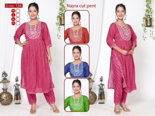 Printed Cotton Naira Cut Pant Suits