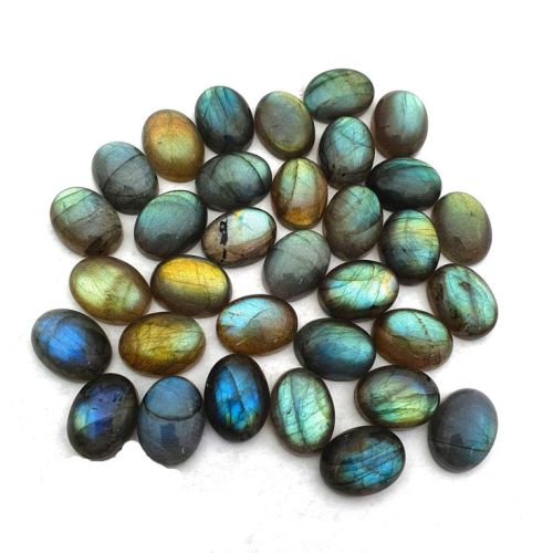 Multicolor Oval Multi Flash Labradorite Cabochon Gemstone, For Jewellery, Size : 12-16 Mm