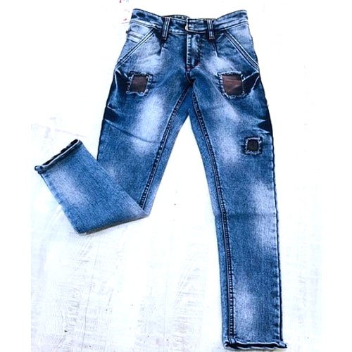 Faded Kids Blue Denim Jeans, Size : All Size