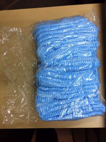 Blue White Non Woven Bouffant Cap, Size : All Size
