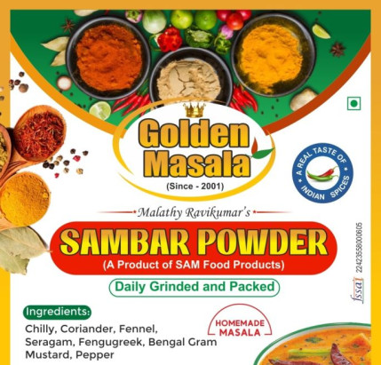 Sambar Masala Powder, For Cooking, Packaging Type : Plastic Packet