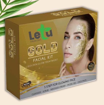 Letu Gold Facial Kit, Packaging Type : Plastic Box