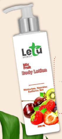 White Liquid Letu Mix Fruit Body Lotion, For Skin Care, Packaging Size : 200 Ml