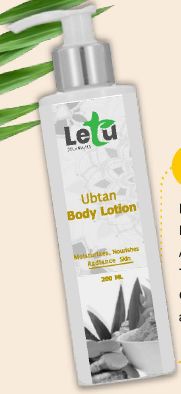 White Liquid Letu Ubtan Body Lotion, For Skin Care, Packaging Type : Plastic Bottles