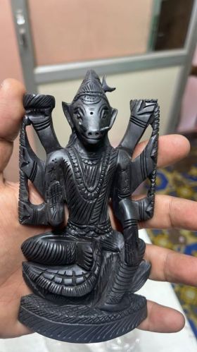 Black Ebony Wood Varahi Statue, For Use In Temple, Packaging Type : Carton Box