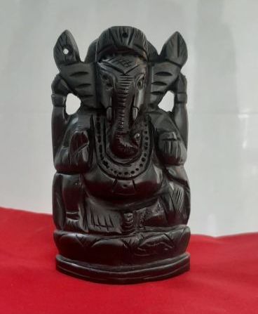 Black Wooden Shree Ganesh Statue, For Shop, Office, Home, Style : Modern