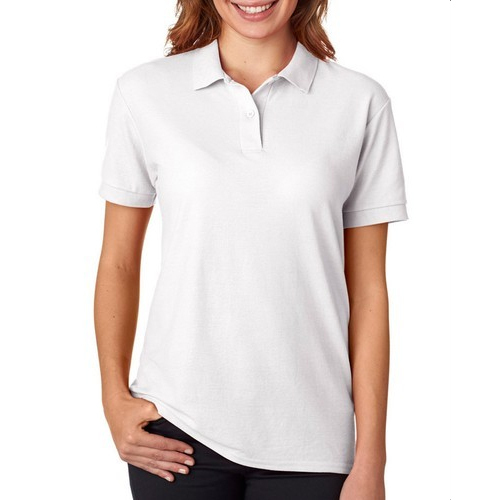 Crimp Cotton Ladies White Polo T-shirt M, XL, XXL