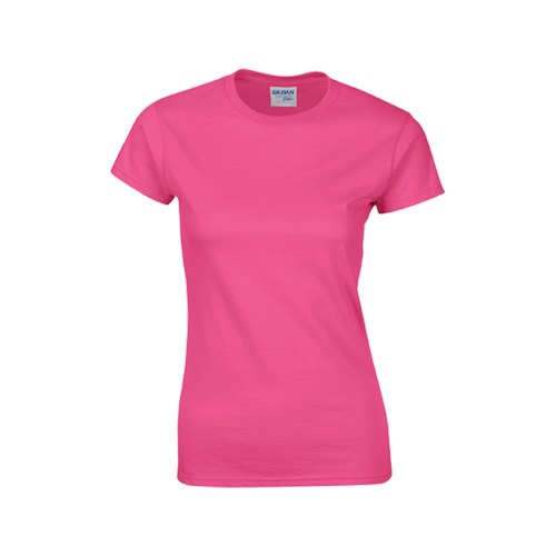 Crimp Poly Cotton Round Neck Plain Ladies T-shirt M, XL, XXL