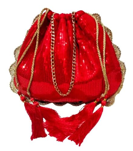 Athizay Plain Polycotton ptl012us003 Potli Bag, For Industrial, Size : 25.4 X 22.9 X 2.5 Centimeters