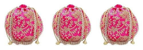 Ptlcombo303 3 Rani Potli Bags, Technics : Attractive Pattern, Handloom, Washed