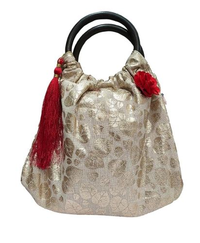 Athizay Plain Polycotton Woodpotli9 1 Potli Bag, For Industrial, Size : 25.4 X 22.86 X 2.54 Cm, 25.4 X 22.86 X 2.54 Cm