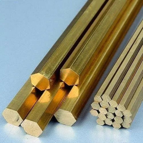 Golden Polished Brass Extrusion Hex Rod, For Industrial