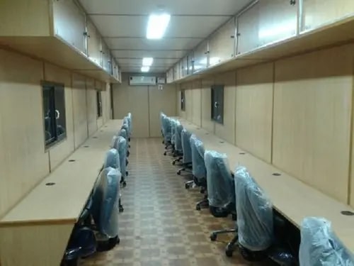 Fibre Furnished Office Container, Shape : Rectangular