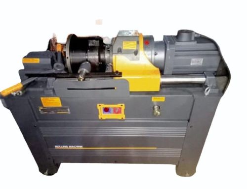 Yellow 415v 4.2kw Semi Automatic Rebar Threading Machine Limit Switch Hgs40