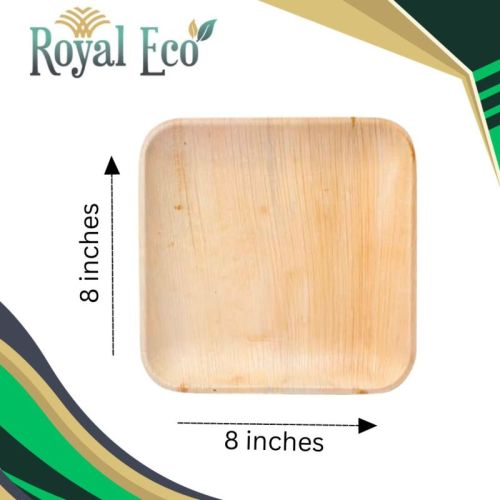 Creamy Biodegradable Areca Plate 8 Inch Square, For Serving Food