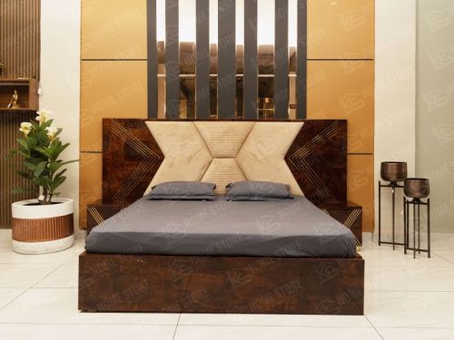 Brown Square Sunrise Bed With Side Table, For Home, Hotel, Style : Antique