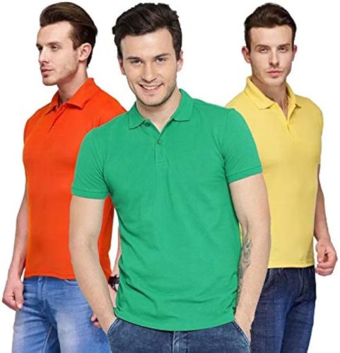 Mens Poly Cotton Polo T-Shirts, Technics : Machine Made