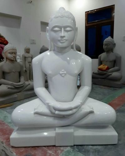 Plain Marble Digamber Jain Statue, For Temple, Color : White