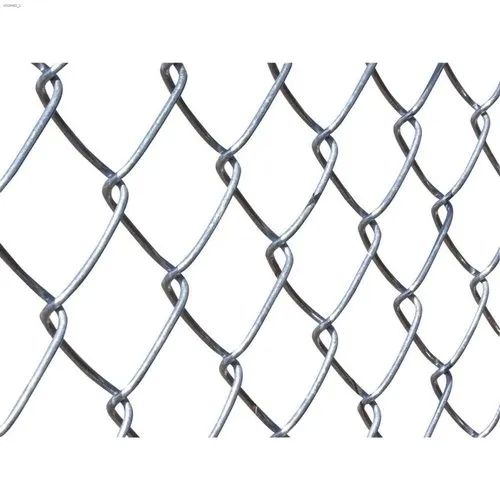 Silver Galvanized Iron Chain Link Fencing Mesh, For Home, Indusrties, Roads, Stadiums