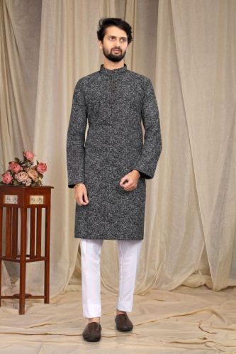 Plain Showlook Wedding Printed Kurta Pyjama Set, Gender : Male