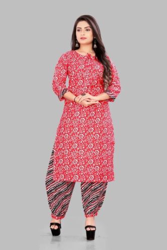 Ladies A Line Casual Wear Kurti Pant Set