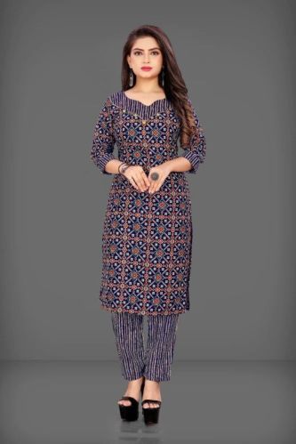 Ladies Cotton Printed Kurta and Pant Set