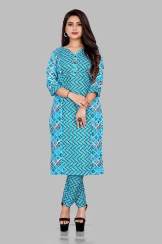 Ladies Fancy Cotton Kurti Pant Set, Size : M, XL, XXL