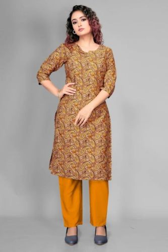 Ladies Printed Kurta Pants Sets, Size : M, XL, XXL