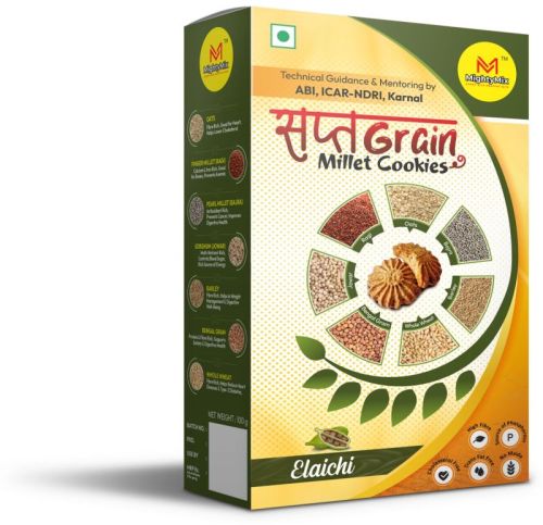 MightyMix Saptgrain Millet Cookies Elaichi Flavour, For Direct Consuming, Eating, Certification : FSSAI Certified
