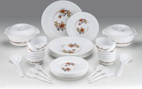 Round 36 Pcs Orange Maharani Dinner Set, For Home, Hotel, Restaurant, Size : Medium