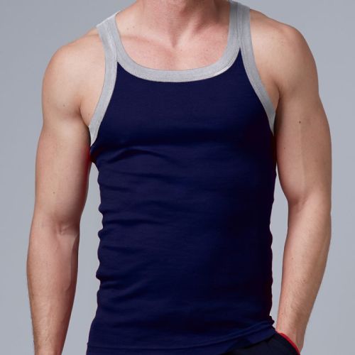 Multicolor Plain Cotton Mens Sports Vest, Size : XXL