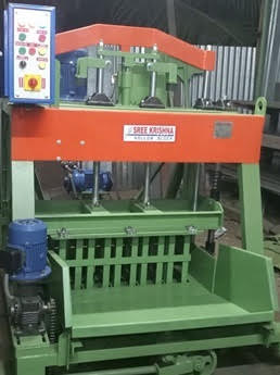 Green Semi Automatic 860 Double Vibrator Solid Block Machine