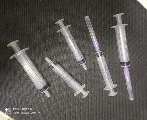 Non Polished HDPE Plastic Syringe, For Clinical, Hospital, Laboratory, Size : 0.5ml, 10ml, 1ml, 20ml