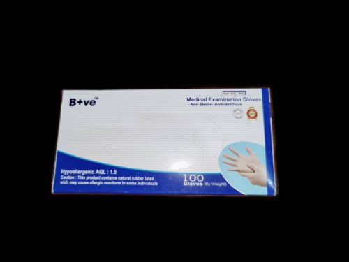 Blue Plain Latex Surgical Gloves, For Hospital, Clinical, Size : M