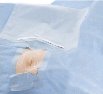 Non Woven/ SMS/ SMMS. Disposable Ophthalmic Surgical Drapes, Size : 100 X 120 Cm