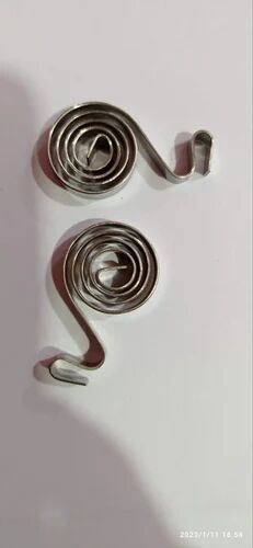 Silver Stainless Steel Flat Spiral Torsion Spring, For Industrial